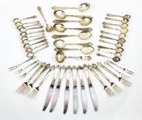 COLLECTION OF 20TH CENTURY NORWEGIAN 830 MARKED SILVER FLATWARE