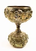 EARLY 20TH CENTURY BURMESE SILVER DOUBLE SPIRIT MEASURE / JIGGER