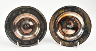 TWO 20TH CENTURY HALLMARKED SILVER DISHES