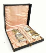 CASED SET OF NINE SILVER SPOONS BY TIFFANY & BALL BLACK & CO