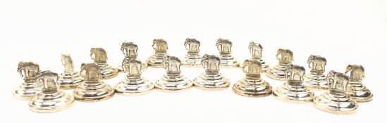 COLLECTION OF TWENTY 20TH CENTURY THAI 925 SILVER ELEPHANT CARD HOLDER