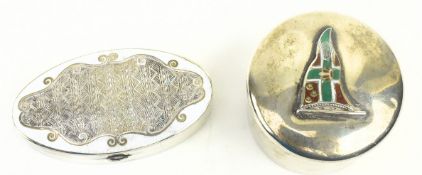 TWO 20TH CENTURY HALLMARKED SILVER TRINKET BOXES
