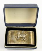 A 20TH CENTURY HAL,LMARKED SILVER NAPKIN RING BY MAPPIN & WEBB