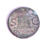 ROMAN EMPORER TIBERIUS BRONZE AS COIN