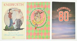KNEBWORTH - COLLECTION OF THREE MUSIC FESTIVAL PROGRAMMES