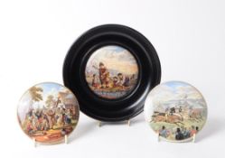COLLECTION OF THREE 19TH CENTURY PRATT WARE PORCELAIN POT LIDS