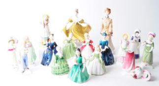 LARGE COLLECTION OF ROYAL DOULTON AND ROYAL WORCESTER FIGURINES