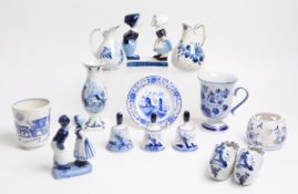 COLLECTION OF 20TH CENTURY DUTCH DELFT WARE POTTERY PIECES