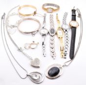 COLLECTION OF COSTUME JEWELLERY & WRISTWATCHES