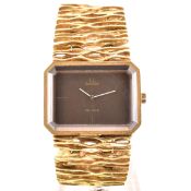 GILBERT ALBERT 1970S OMEGA DE VILLE 18CT GOLD WRIST WATCH
