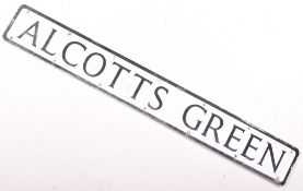 ALCOTTS GREEN - ALUMINIUM STREET SIGN