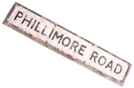 PHILLMORE ROAD - ALUMINIUM STREET SIGN ON BOARD