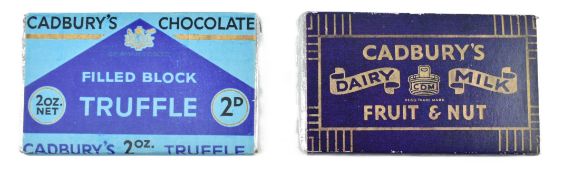 VINTAGE CHOCOLATE DUMMY BAR - TWO VINTAGE REPRO CADBURYS CHOCOLATE BARS