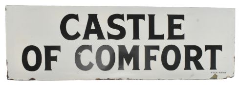 CASTLE OF COMFORT - VINTAGE ENAMEL PUB SIGN