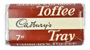 VINTAGE CHOCOLATE DUMMY BAR - 1970S CADBURYS TOFFEE TRAY CHOCOLATE BAR