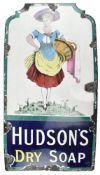 HUDSON'S DRY SOAP - 1920S ENAMEL ADVERTISING SIGN