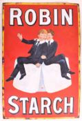 ROBIN STARCH - 1910 PORCELAIN ENAMEL SHOP SIGN