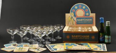 BABYCHAM - SET OF TWELVE VINTAGE BABYCHAM COUPES / CHAMPAGNE GLASSES