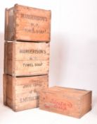 SELECTION OF 4 VINTAGE STENCILLED SHIPPING CRATES