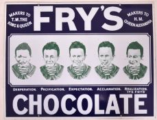 FRY'S CHOCOLATE - 1960S VINTAGE FIVE BOYS ENAMEL SIGN