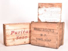 SELECTION OF 3 VINTAGE STENCILLED SHIPPING CRATES