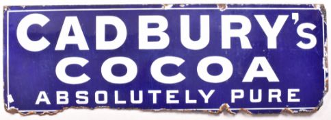 CADBURY'S COCOA - VINTAGE ENAMEL ADVERTISING SIGN