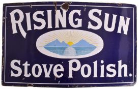 RISING SUN STOVE POLISH - ENAMEL ADVERTISING SIGN
