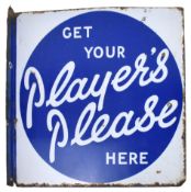 PLAYER'S PLEASE - DOUBLE-SIDE ENAMEL ADVERTISING SIGN