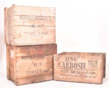 SELECTION OF 3 VINTAGE STENCILLED SHIPPING CRATES