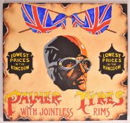 PALMER TYRES - ENAMEL STYLE HAND-PAINTED SIGN ON BOARD
