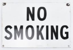 NO SMOKING - 20TH CENTURY PORCELAIN ENAMEL SIGN