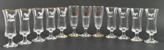 PONY / CHERRY B - SELECTION OF TWELVE DRINKING GLASSES