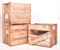 SELECTION OF 3 VINTAGE STENCILLED SHIPPING CRATES