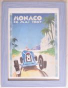 MONACO 1987 - VINTAGE POSTER ON CARD