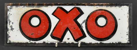 OXO - SCARCE PAINTED GLASS ADVERTISING PANEL