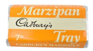 VINTAGE CHOCOLATE DUMMY BAR - 1970S CADBURYS MARZIPAN TRAY CHOCOLATE BAR