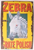 ZEBRA GRATE POLISH - VINTAGE ADVERTISING ENAMEL SIGN