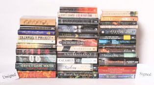 SIGNED MODERN FIRST EDITIONS. LARGE COLLECTION OF MODERN THRILLERS, SOME SIGNED