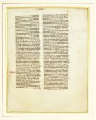 CIRCA 1250 VELLUM LEAF FROM MANUSCRIPT BIBLE, TEXT IV KINGS