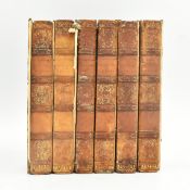 GOLDSMITH, OLIVER. 1822 A HISTORY OF THE EARTH AND ANIMATED NATURE 6VOL WORN DICED CALF