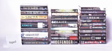 SIGNED MODERN FIRST EDITIONS. LARGE COLLECTION OF THRILLERS & HISTORICAL FICTION TITLES