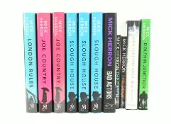 HERRON, MICK. ELEVEN SIGNED FIRST EDITIONS FROM SLOUGH HOUSE SERIES