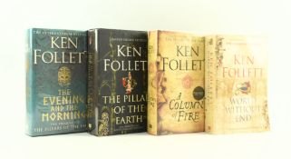 FOLLETT, KEN. THREE SIGNED FIRST EDITIONS AND A PROOF COPY