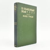 TWAIN, MARK. 1909 IS SHAKESPEARE DEAD? FIRST EDITION IN ORIG. CLOTH