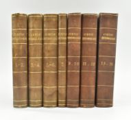ENTOMOLOGY. 1824-38 BRITISH ENTOMOLOGY BY JOHN CURTIS 13VOL BOUND IN 7, LACKING 3VOL