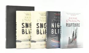 SCANDI CRIME FICTION. COLLECTION OF FOUR RAGNAR JONASSON WORKS & LIMITED EDITION JO NESBO