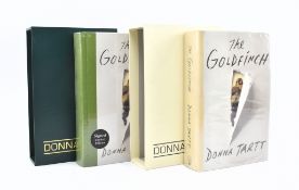 TARTT, DONNA. 2013 THE GOLDFINCH, TWO COPIES BOTH SIGNED & HOUSED IN CUSTOM SLIPCASES