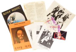 ROXY MUSIC - FULL BAND AUTOGRAPHS, PROGRAMMES & TICKET STUBS