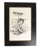 JOHNNY CASH - ORIGINAL CHRISTMAS CARD DESIGN FRAMED