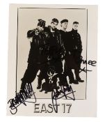 EAST 17 (POP BAND) - ORIGINAL SIGNED RECORD PROMO PHOTOGRAPH